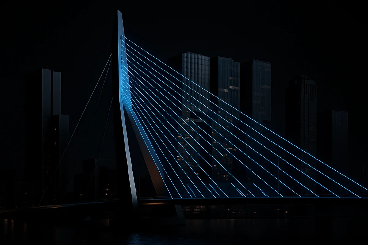 Rotterdam Erasmus Bridge skyline